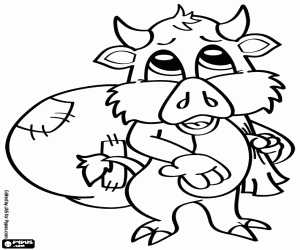 Bir çuval, Aziz Nikolaos hayvanla boyama