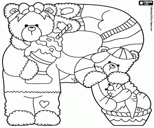 İki ayı ve tavşan, R Harfi boyama
