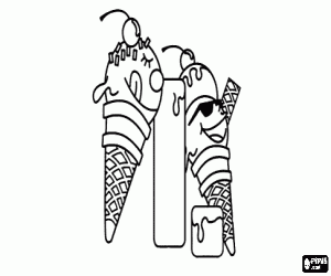 İki buz ile Harfi I ben kremler boyama