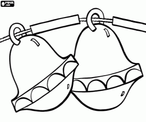 İki küçük Noel çanları boyama