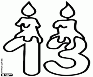 İki mum ile belgili tanımlık sayı on üç boyama