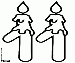 İki yanan mumlar ile onbir numara boyama