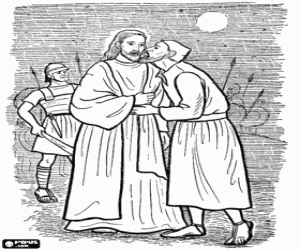 İsa'ya Judas kiss boyama