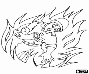 İtfaiyeci alevlerin arasında boyama