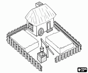 İyi bir su ile bir çiftlik evi boyama