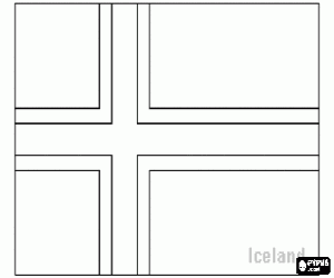 İzlanda Bayrağı boyama