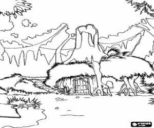 Şrek bataklıkta evi boyama